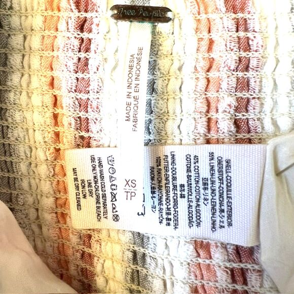 FREE PEOPLE STRIKING STRIPED IVORY MULTI-STRIPE MIDI DRESS SIZE XS - Picture 16 of 16